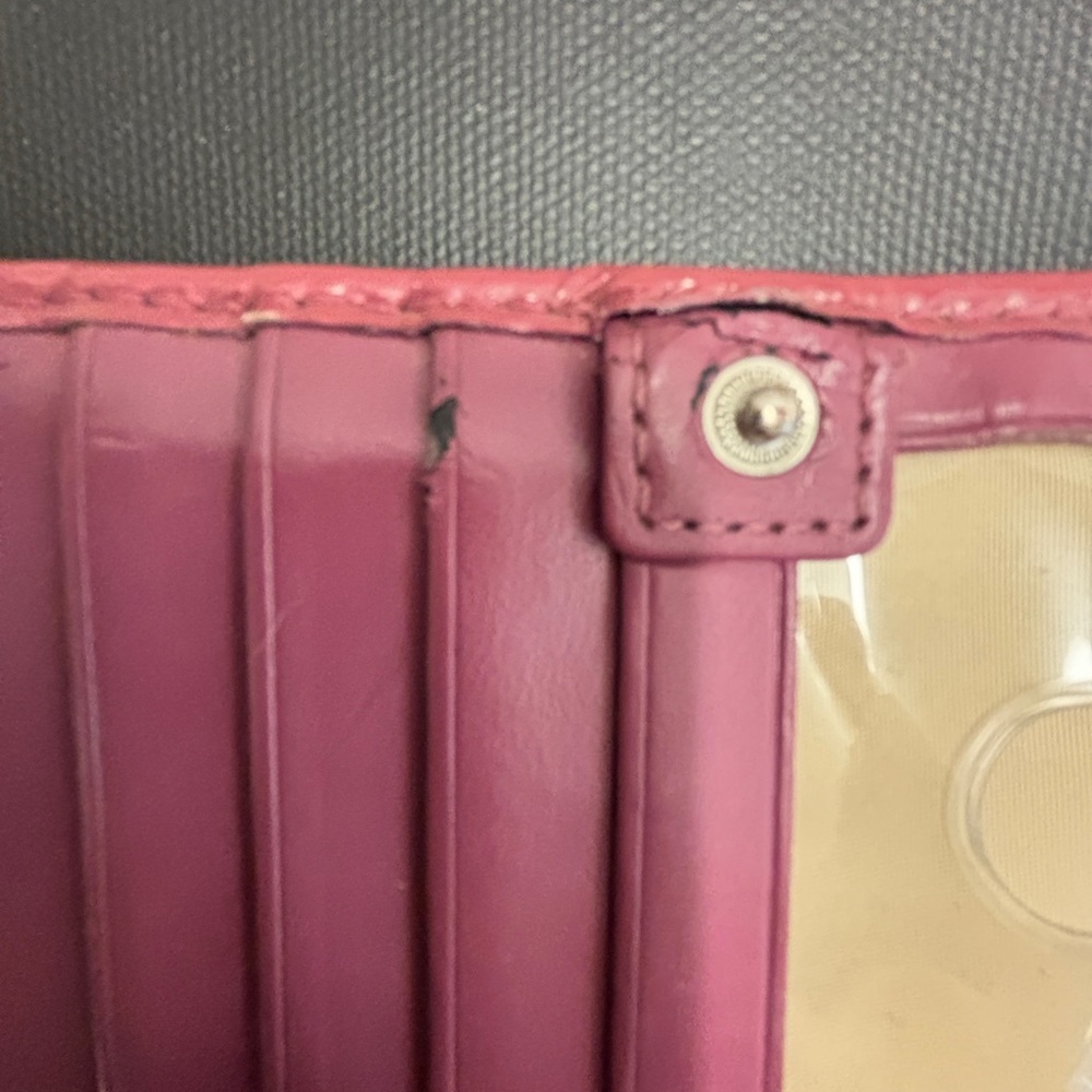Coach Pink Patent Leather Signature Wristlet - Picture 3 of 6